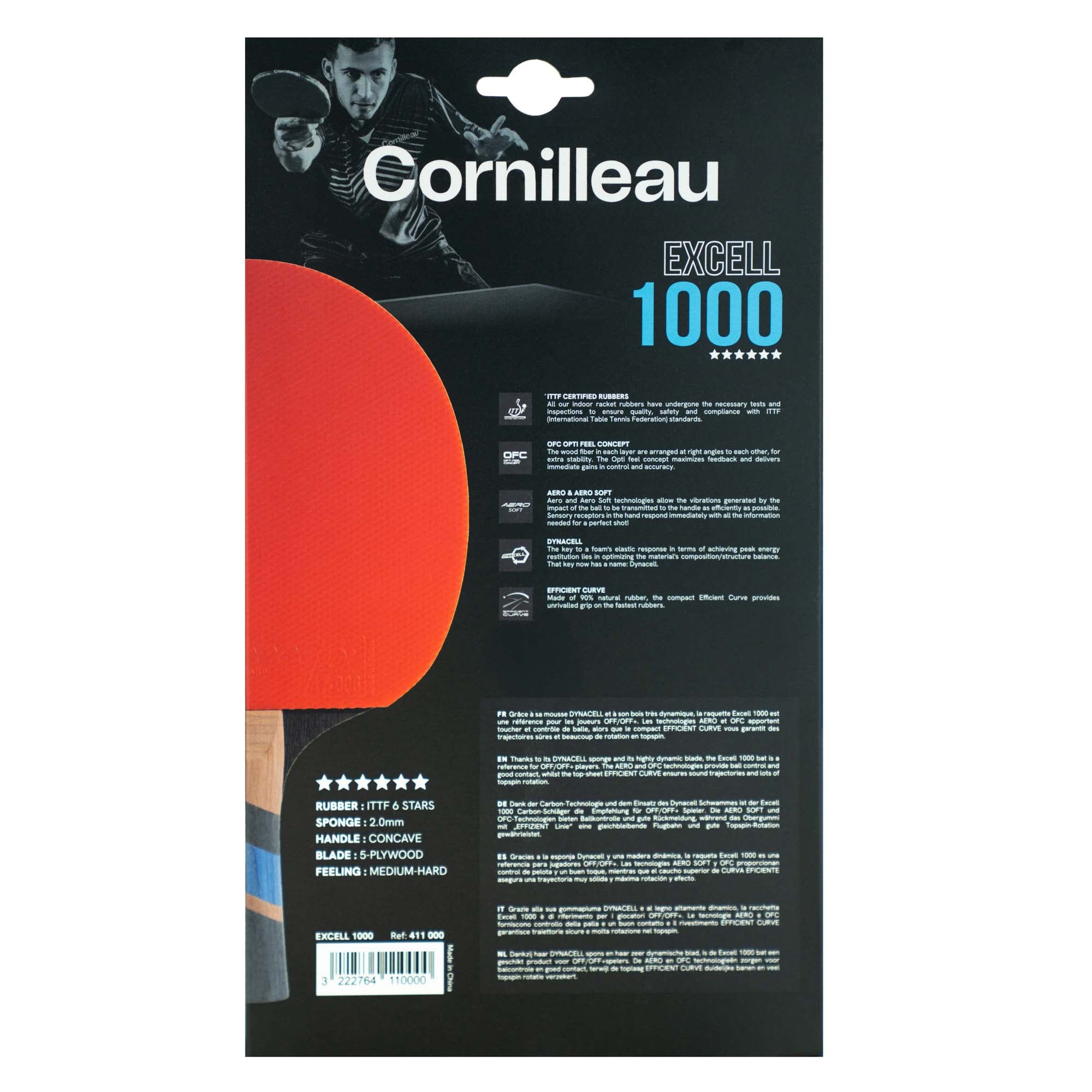 Paleta Cornilleau Excel 1000 Carbon