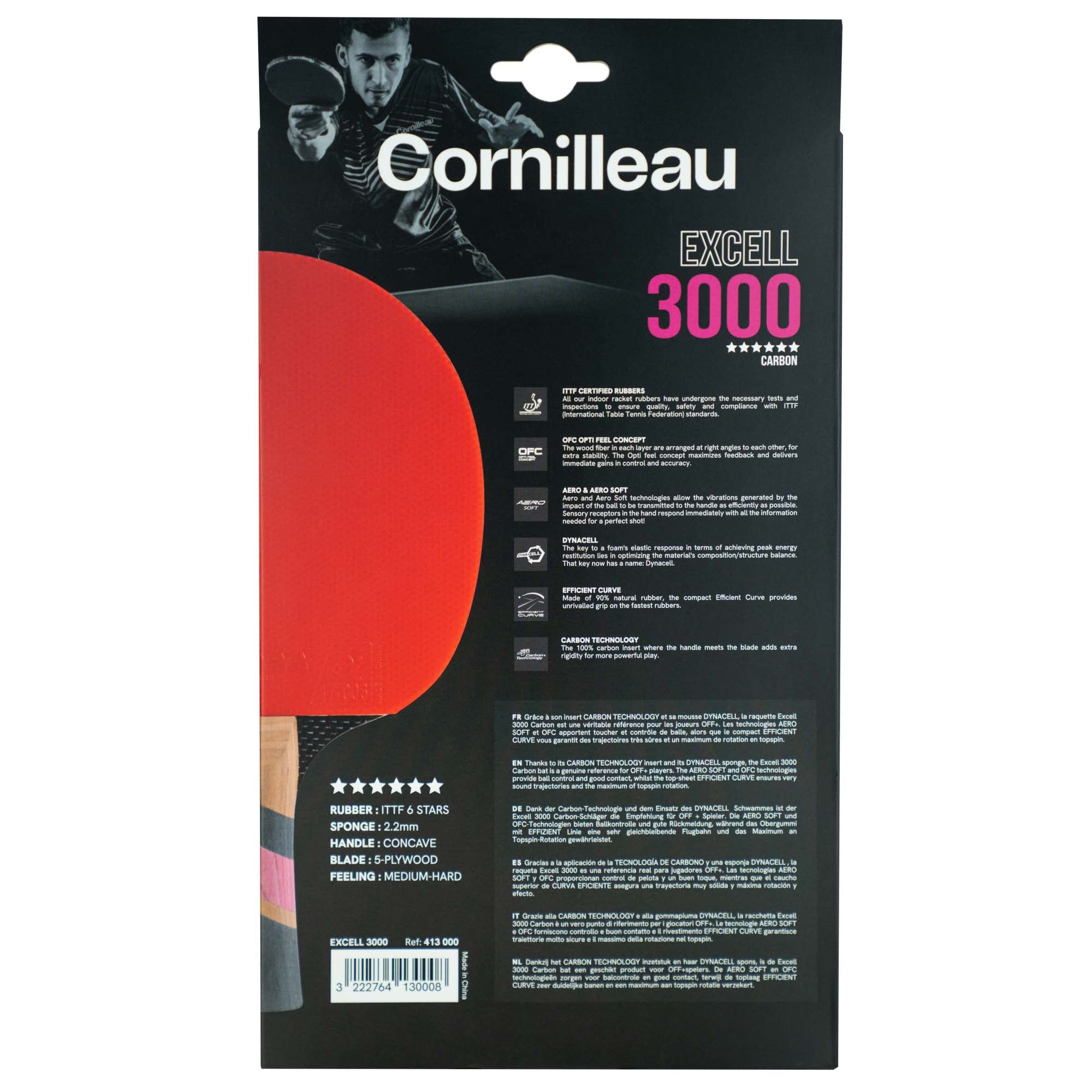 Paleta Cornilleau Excel 3000 Carbon