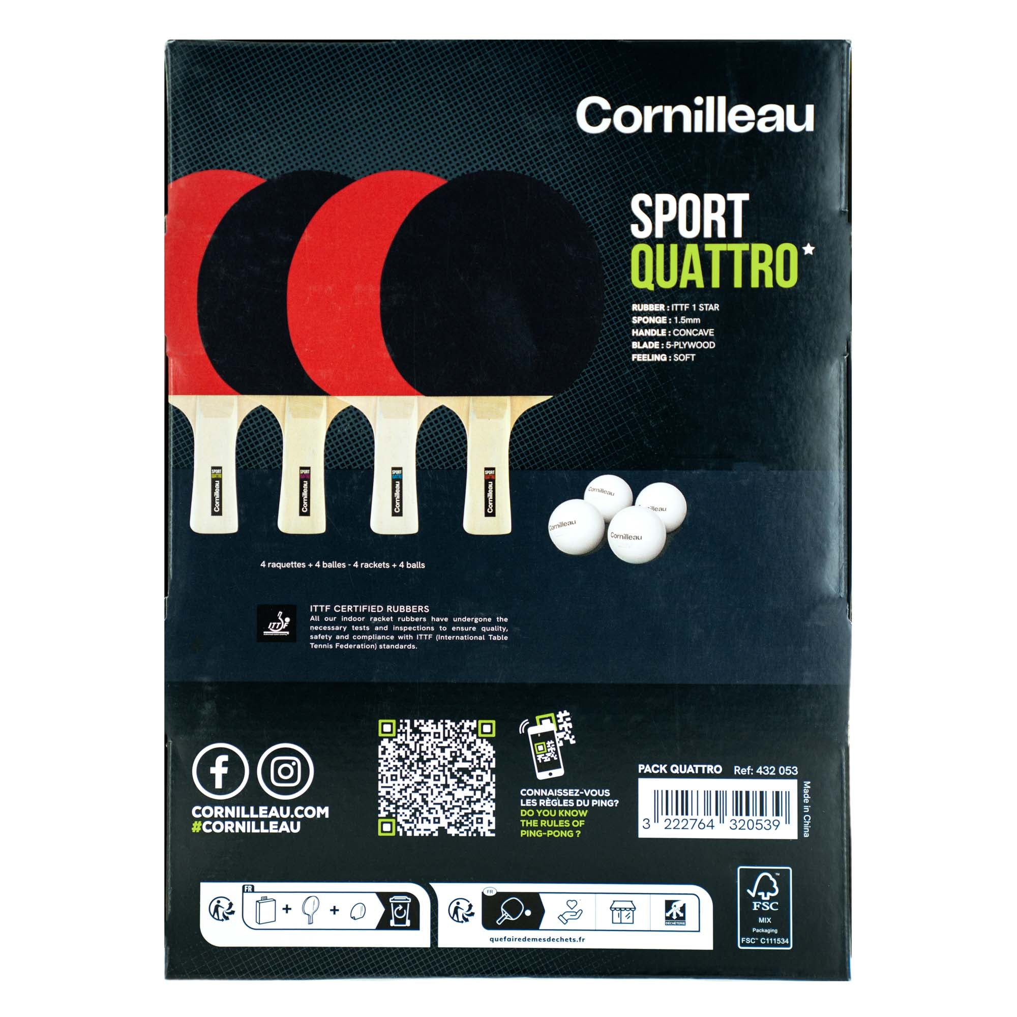 Set  4 palete Cornilleau Sport Pack Quattro