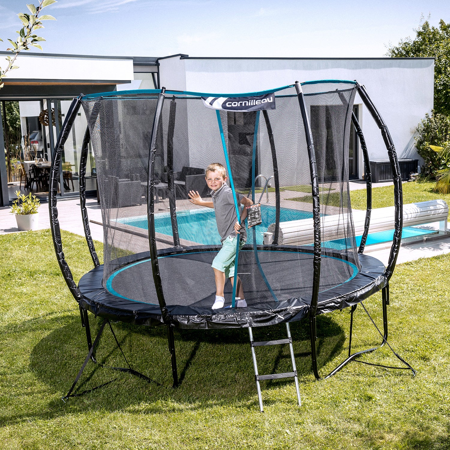 Trambulina Cornilleau Spring 8ft, 244 cm, scara inclusa